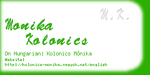 monika kolonics business card